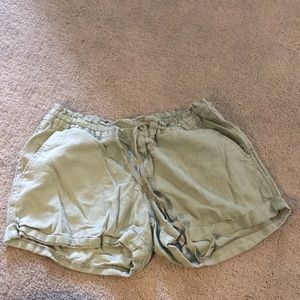 Olive draw string shorts
